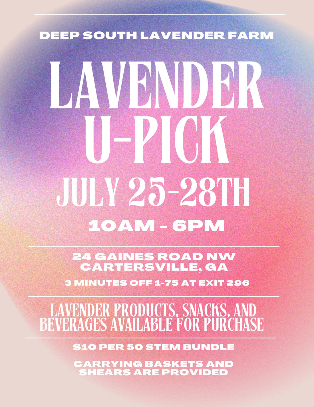 Lavender U-Pick event